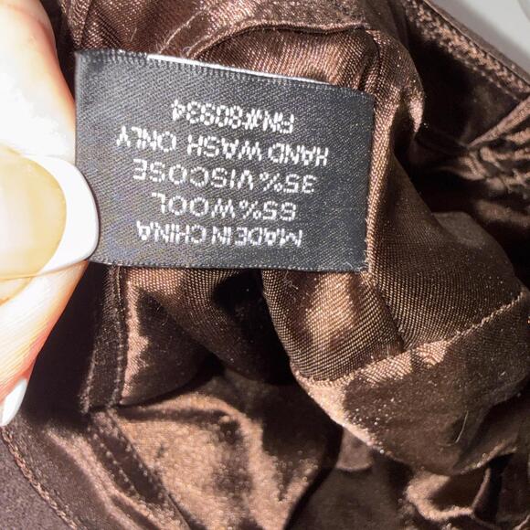 August Y2K Style Bow Brown Newsboy One Size Boho Hippie Wool Blend Ladies Hat - Picture 10 of 11